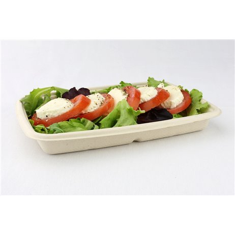 75 stk. Bagasse bakke - 22,9x16,5x2,9cm, 600 ml