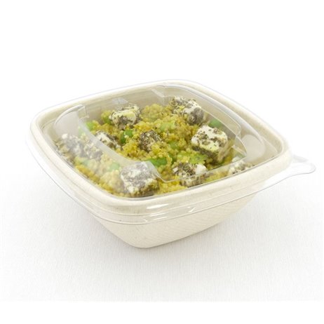 50 stk. Bagasse skål - 13,2x13,2x5,4cm, 375 ml