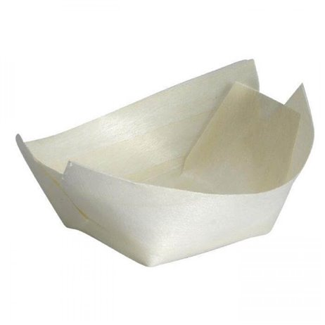 100 stk. Engangsskål båd træ 7 x 5,5 cm 100 stk. Engangsskål båd træ 7 x 5,5 cm