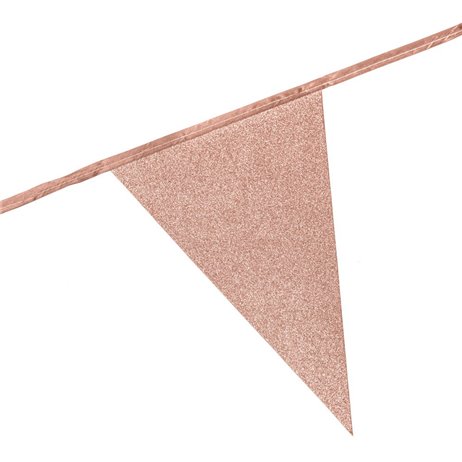 6 m. Vimpler med glitter rose guld XL flag