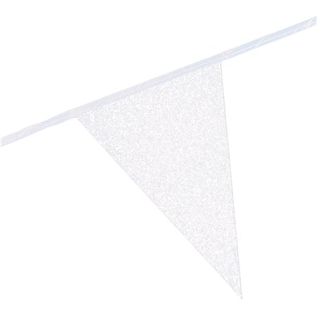 6 m. Vimpler med glitter hvide XL flag