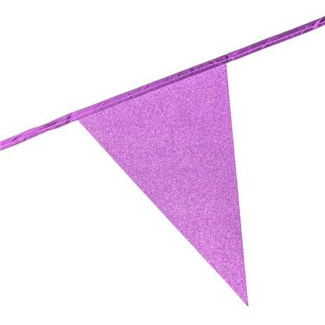 6 m. Vimpler med glitter lyserøde XL flag