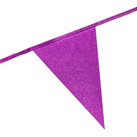 6 m. Vimpler med glitter fuchsia XL flag