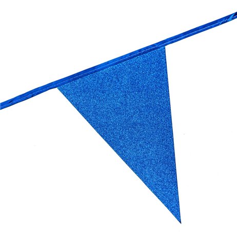 6 m. Vimpler med glitter blå XL flag