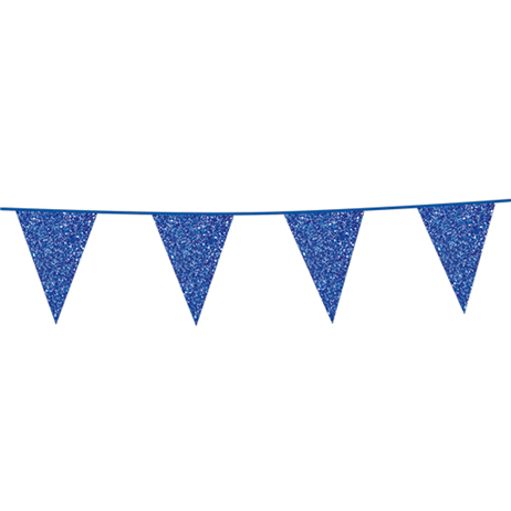 6 m. Vimpler med glitter blå XL flag 6 m. Vimpler med glitter blå XL flag