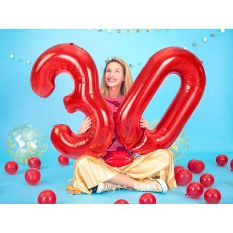 Rød 5 tal ballon - ca 86 cm Rød 5 tal ballon - ca 86 cm