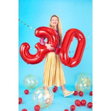 Rød 5 tal ballon - ca 86 cm Rød 5 tal ballon - ca 86 cm
