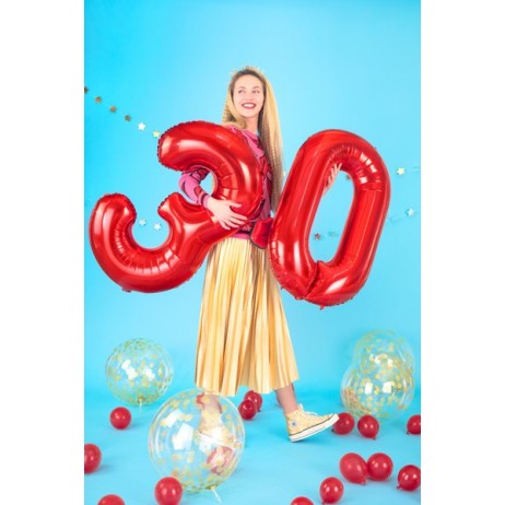 Rød 5 tal ballon - ca 86 cm Rød 5 tal ballon - ca 86 cm