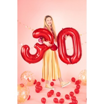 Rød 5 tal ballon - ca 86 cm Rød 5 tal ballon - ca 86 cm