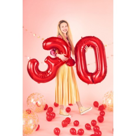 Rød 5 tal ballon - ca 86 cm Rød 5 tal ballon - ca 86 cm