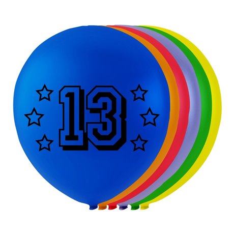 8 stk. 13 års fødselsdag mix balloner