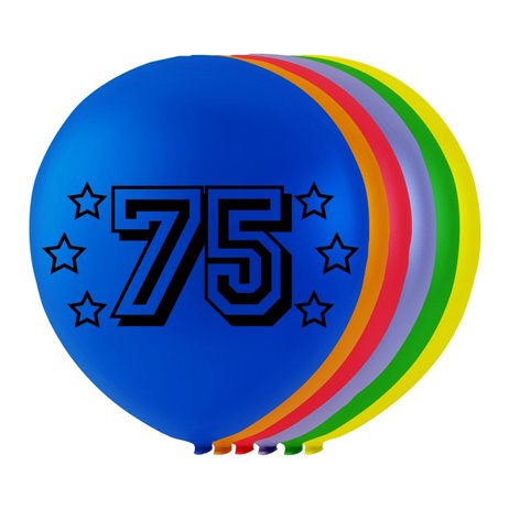 8 stk. 75 års fødselsdag mix balloner