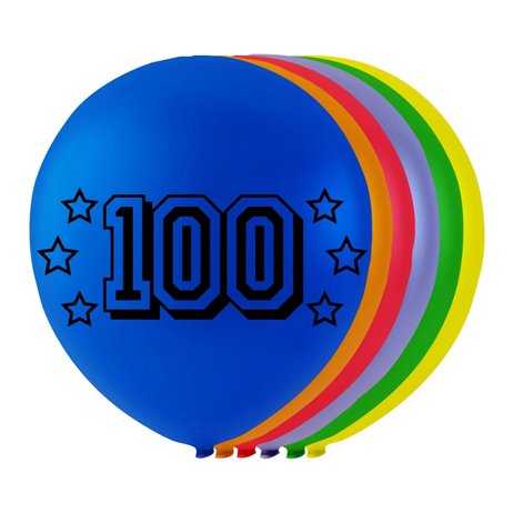 8 stk. 100 års fødselsdag mix balloner