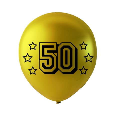 8 stk. 50 års fødselsdag metallic guld balloner