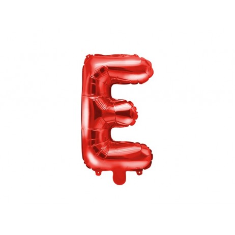 Rød E bogstav ballon -  ca 35 cm