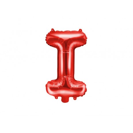 Rød I bogstav ballon -  ca 35 cm