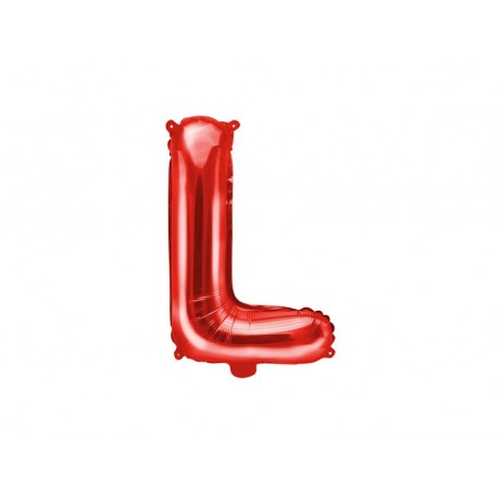 Rød L bogstav ballon -  ca 35 cm