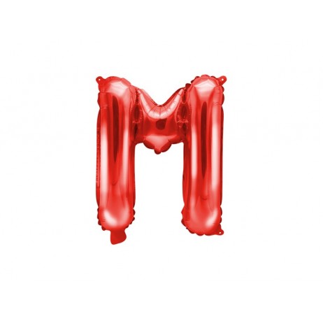 Rød M bogstav ballon -  ca 35 cm
