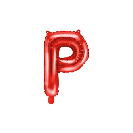 Rød P bogstav ballon -  ca 35 cm