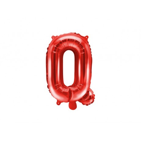 Rød Q bogstav ballon -  ca 35 cm