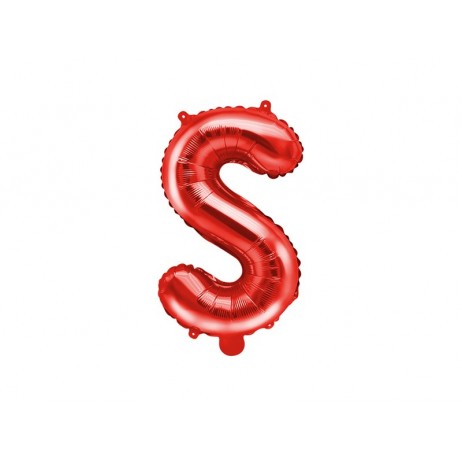 Rød S bogstav ballon -  ca 35 cm