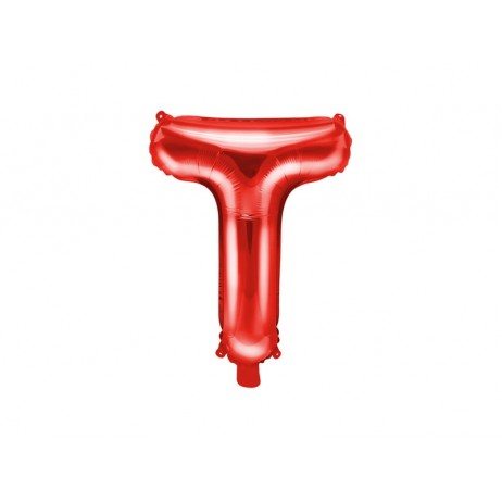 Rød T bogstav ballon -  ca 35 cm