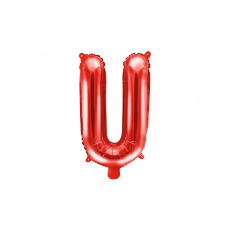 Rød U bogstav ballon -  ca 35 cm