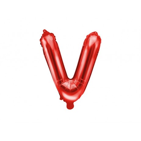 Rød V bogstav ballon -  ca 35 cm