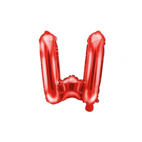 Rød W bogstav ballon -  ca 35 cm