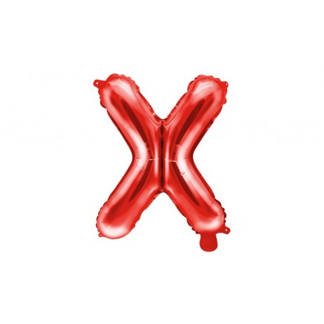 Rød X bogstav ballon -  ca 35 cm