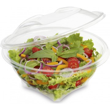 50 stk. Delikatesse- og Salatbæger med Hængslet Låg, PET Rund, 1000 ml - Transparent 50 stk. Delikatesse- og Salatbæger med Hængslet Låg, PET Rund, 1000 ml - Transparent