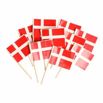 10 stk. Dannebrog Kageflag på Træpind – Perfekt pynt til festlige lejligheder
