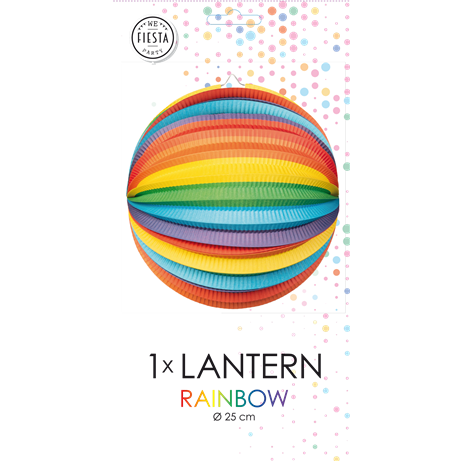 Kinesiske rund papirlanterner - Rainbow Ø25 cm