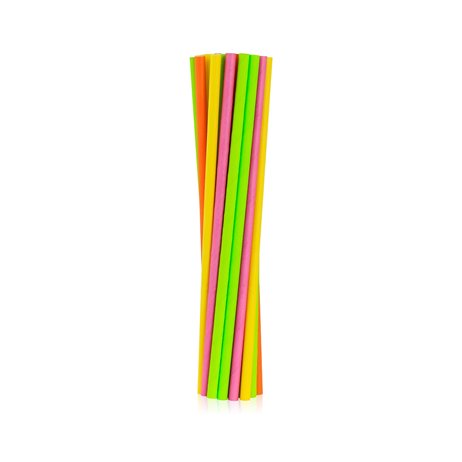 24 stk Papirsugerør Neon farver- 6 mm
