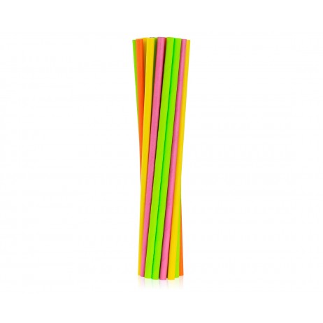 250 stk Papirsugerør Neon farver- 6 mm