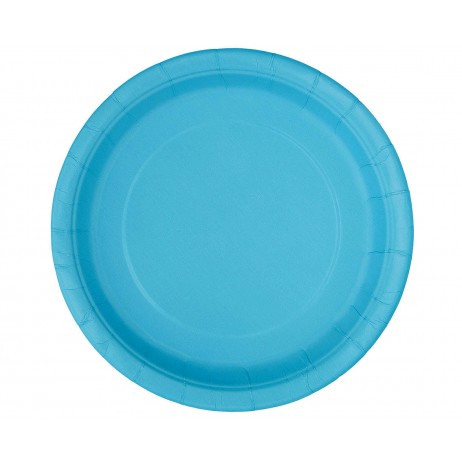 8 stk . Paptallerkener blå 23 cm - (Plastfri) 8 stk . Paptallerkener blå 23 cm - (Plastfri)