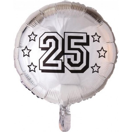 25 sølv folieballoner 18"