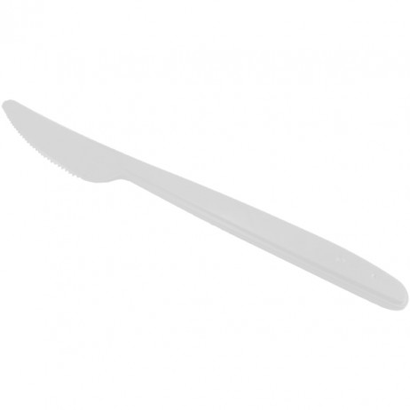 50 stk Plast knive hvid - Genanvendelige - Reuse