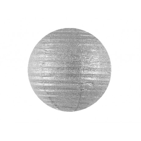 Rispapirlampe Sølv glitter 45 cm