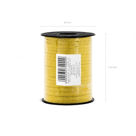 Plastic ribbon, gold, 5mm/225m Plastic ribbon, gold, 5mm/225m