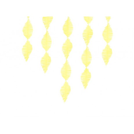 3 m. Guirlande frynser gul crepe papir