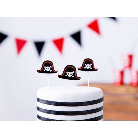 5 stk Cupcake lys - Pirat hatte 5 stk Cupcake lys - Pirat hatte