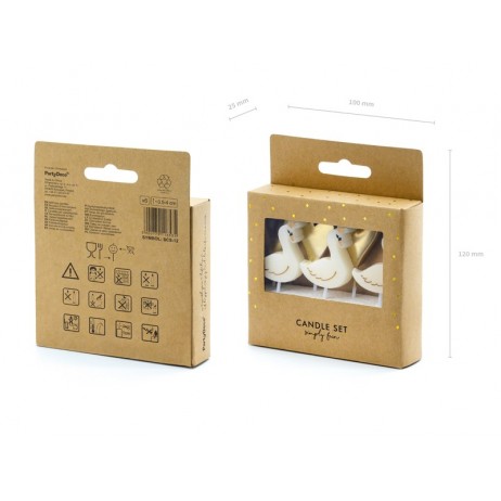 6 stk Cupcake lys - Svane og hjerter 6 stk Cupcake lys - Svane og hjerter