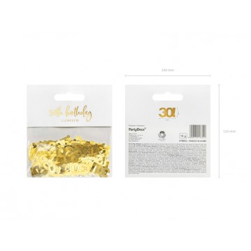 15 gr. Guld 30 år Metallic konfetti 15 gr. Guld 30 år Metallic konfetti