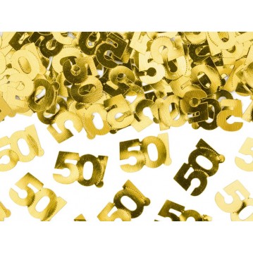 15 gr. Guld 50 år Metallic konfetti 15 gr. Guld 50 år Metallic konfetti