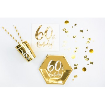 15 gr. Guld 60 år Metallic konfetti 15 gr. Guld 60 år Metallic konfetti