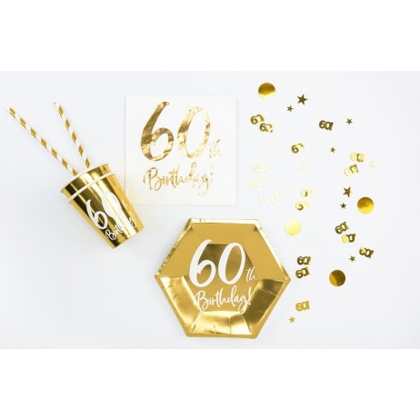 15 gr. Guld 60 år Metallic konfetti 15 gr. Guld 60 år Metallic konfetti