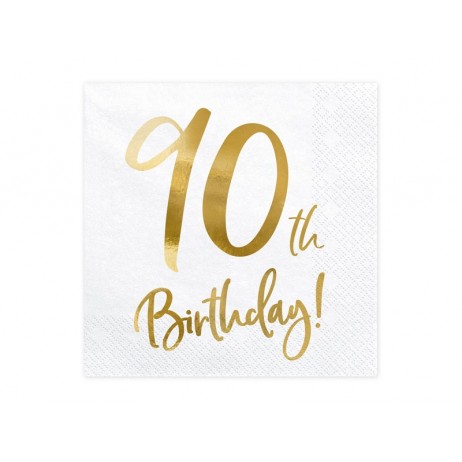 20 stk Servietter 90 år fødselsdag