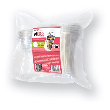 4 stk. Plastikbæger - hængslet låg 350ml 4 stk. Plastikbæger - hængslet låg 350ml