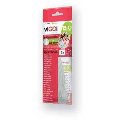 6 stk Bionedbrydelig plastik teskeer - hvid 6 stk Bionedbrydelig plastik teskeer - hvid